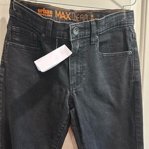 Black 14 slim jeans with adjustable waist
